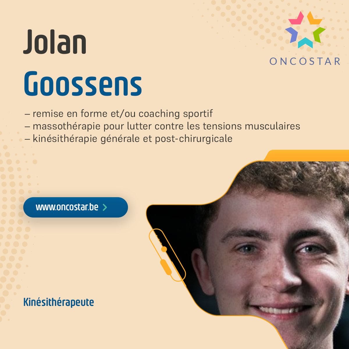 Jolan Goossens : Kinésithérapeute et Coach Sportif