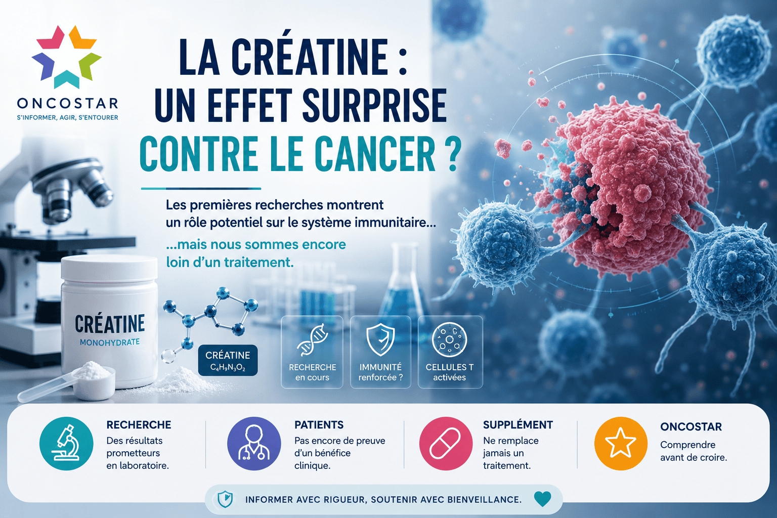 La créatine, un effet surprise sur le cancer ? Ce que montrent les nouvelles recherches